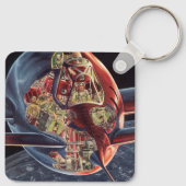  wetenschap Fiction Astronaut Rocket Spaceship Sleutelhanger (Achterkant)