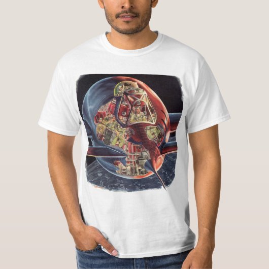 wetenschap Fiction Astronaut Rocket Spaceship T-shirt (Voorkant)