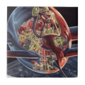 wetenschap Fiction Astronaut Rocket Spaceship Tegeltje (Voorkant)