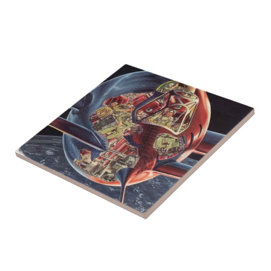 wetenschap Fiction Astronaut Rocket Spaceship Tegeltje (Zijkant)