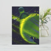 wetenschap Fiction Green Planet w Spaceship (Staand voorkant)