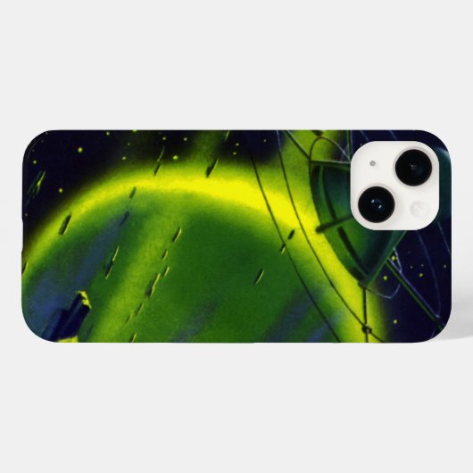  wetenschap Fiction Green Planet w Spaceship Case-Mate iPhone Case (Achterkant (horizontaal))