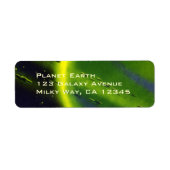  wetenschap Fiction Green Planet w Spaceship Etiket (Voorkant)