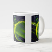 wetenschap Fiction Green Planet w Spaceship Grote Koffiekop (Voorkant rechts)