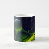 wetenschap Fiction Green Planet w Spaceship Koffiemok (Center)