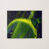 wetenschap Fiction Green Planet w Spaceship Legpuzzel (Horizontaal)