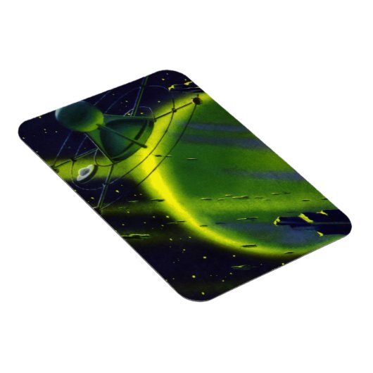 wetenschap Fiction Green Planet w Spaceship Magneet (Rechterzijde)