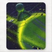  wetenschap Fiction Green Planet w Spaceship Muismat (Voorkant)
