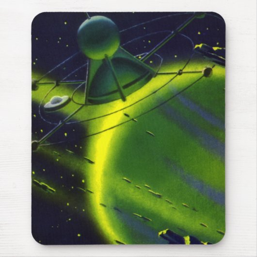 wetenschap Fiction Green Planet w Spaceship Muismat (Voorkant)