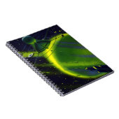 wetenschap Fiction Green Planet w Spaceship Notitieboek (Rechterzijde)