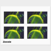wetenschap Fiction Green Planet w Spaceship Rechthoekige Sticker (Vel)