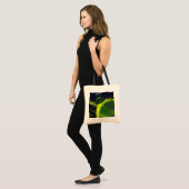 wetenschap Fiction Green Planet w Spaceship Tote Bag (Voorkant (model))