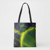 wetenschap Fiction Green Planet w Spaceship Tote Bag (Voorkant)