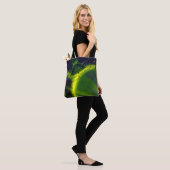 wetenschap Fiction Green Planet w Spaceship Tote Bag (Op model)