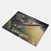  wetenschap Fiction Spaceship Airplane Earth Deurmat (Schuin)