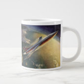 wetenschap Fiction Spaceship Airplane Earth Grote Koffiekop (Rechts)