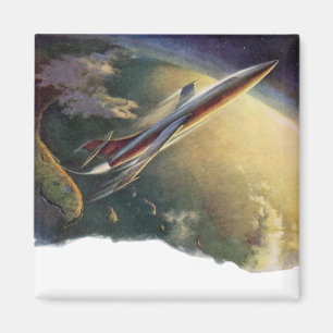  wetenschap Fiction Spaceship Airplane Earth Magneet