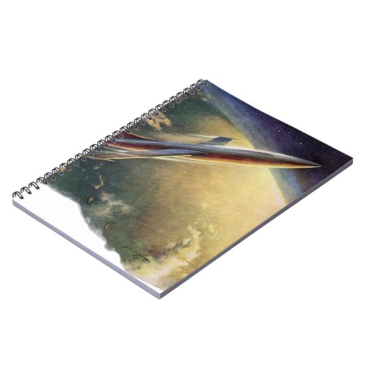 wetenschap Fiction Spaceship Airplane Earth Notitieboek (Linkerzijde)