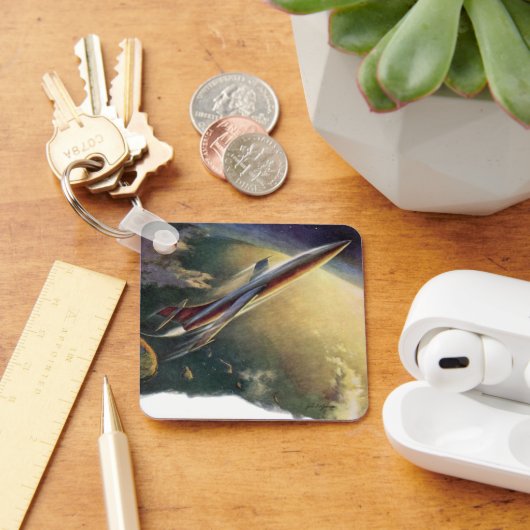 wetenschap Fiction Spaceship Airplane Earth Sleutelhanger (Bureau)