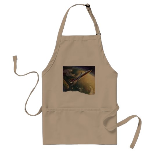  wetenschap Fiction Spaceship Airplane Earth Standaard Schort (Voorkant)