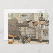  Wetenschap Fiction Urban Paris, Steam Punk Briefkaart (Voorkant / Achterkant)