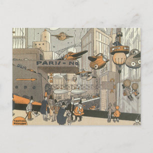  Wetenschap Fiction Urban Paris, Steam Punk Briefkaart