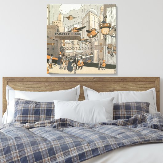  Wetenschap Fiction Urban Paris, Steam Punk Canvas Afdruk (Insitu (Slaapkamer))