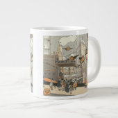  Wetenschap Fiction Urban Paris, Steam Punk Grote Koffiekop (Voorkant rechts)