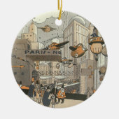 Wetenschap Fiction Urban Paris, Steam Punk Keramisch Ornament (Voorkant)