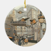 Wetenschap Fiction Urban Paris, Steam Punk Keramisch Ornament (Achterkant)