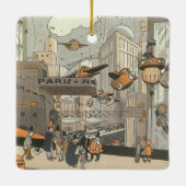 Wetenschap Fiction Urban Paris, Steam Punk Keramisch Ornament (Achterkant)