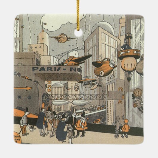  Wetenschap Fiction Urban Paris, Steam Punk Keramisch Ornament (Achterkant)