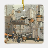 Wetenschap Fiction Urban Paris, Steam Punk Keramisch Ornament (Voorkant)
