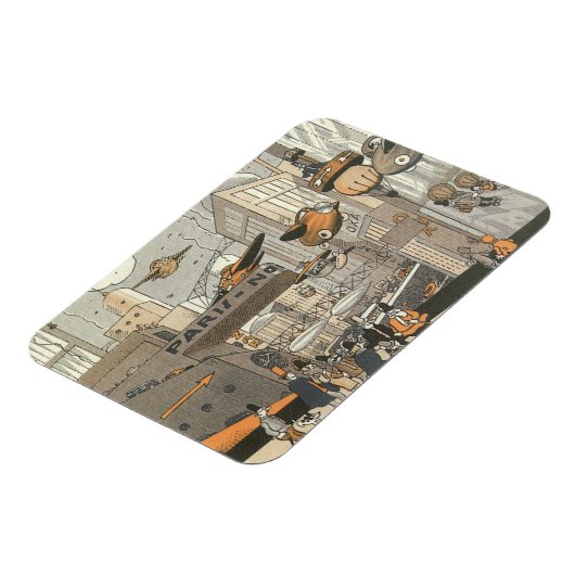  Wetenschap Fiction Urban Paris, Steam Punk Magneet (Linkerzijde)