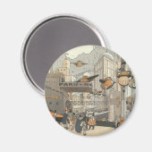 Wetenschap Fiction Urban Paris, Steam Punk Magneet (Voorkant / Achterkant)