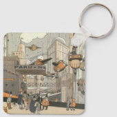 Wetenschap Fiction Urban Paris, Steam Punk Sleutelhanger (Achterkant)