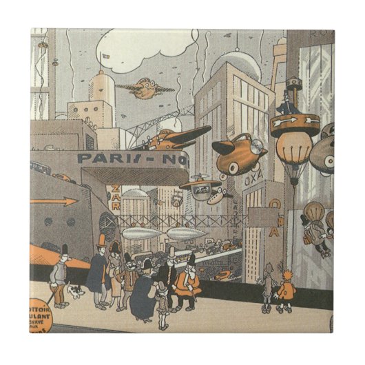 Wetenschap Fiction Urban Paris, Steam Punk Tegeltje (Voorkant)