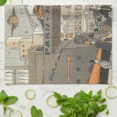  Wetenschap Fiction Urban Paris, Steam Punk Theedoek (Gevouwen)