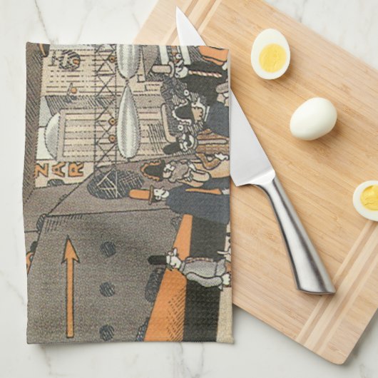  Wetenschap Fiction Urban Paris, Steam Punk Theedoek (Quarter Fold)