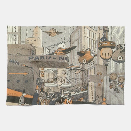  Wetenschap Fiction Urban Paris, Steam Punk Theedoek (Horizontaal)