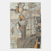  Wetenschap Fiction Urban Paris, Steam Punk Theedoek (Verticaal)