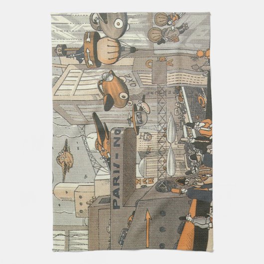  Wetenschap Fiction Urban Paris, Steam Punk Theedoek (Verticaal)