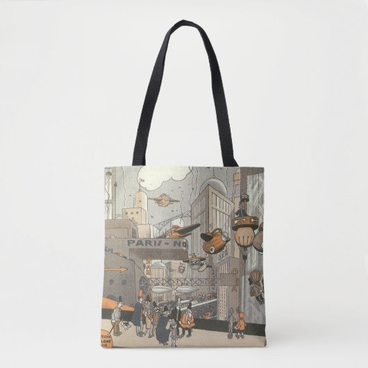  Wetenschap Fiction Urban Paris, Steam Punk Tote Bag (Voorkant)