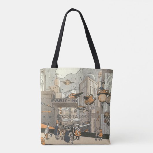 Wetenschap Fiction Urban Paris, Steam Punk Tote Bag (Achterkant)