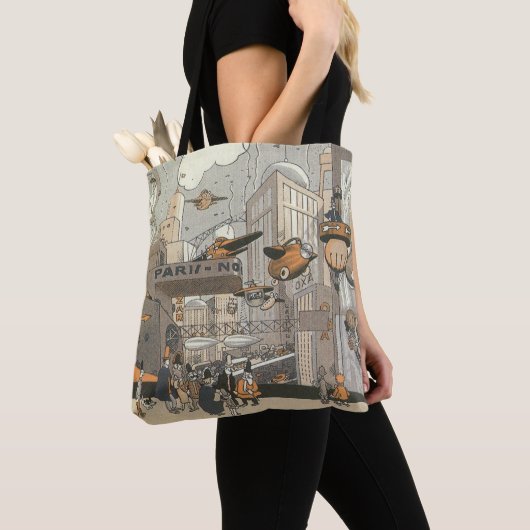  Wetenschap Fiction Urban Paris, Steam Punk Tote Bag (Dichtbij)