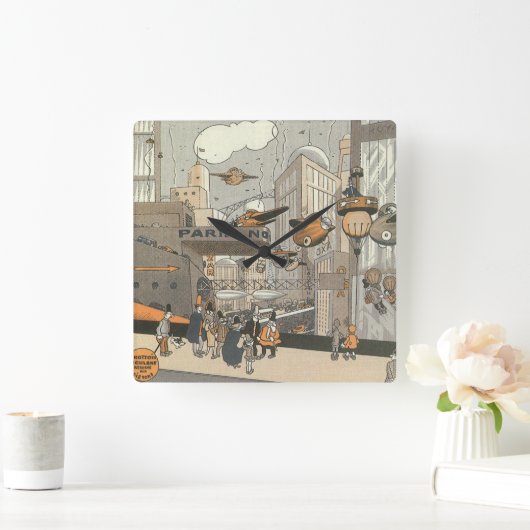  Wetenschap Fiction Urban Paris, Steam Punk Vierkante Klok (Huis)