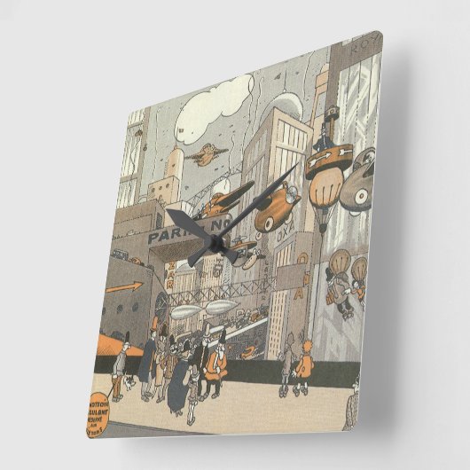  Wetenschap Fiction Urban Paris, Steam Punk Vierkante Klok (Hoek)