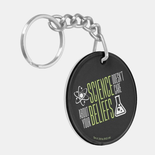 Wetenschap geeft er niets om sleutelhanger (Voorkant Links)