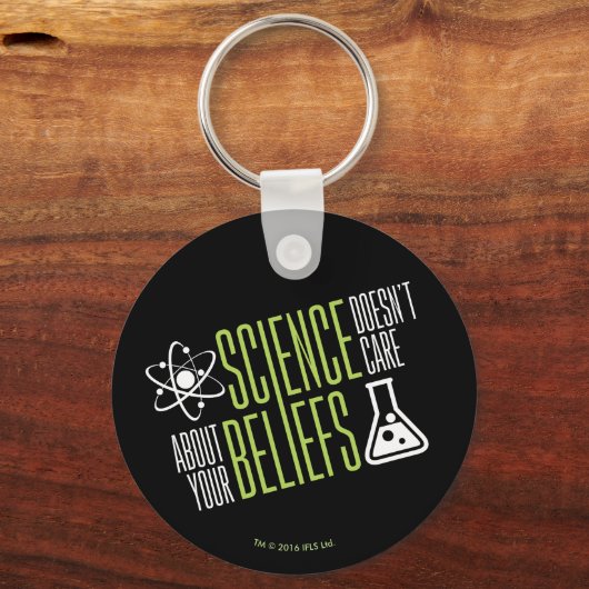 Wetenschap geeft er niets om sleutelhanger (Voorkant)