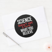 Wetenschap geeft geen f-k ronde sticker (Envelop)